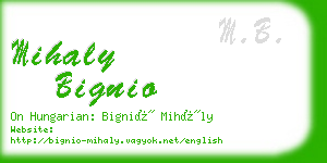 mihaly bignio business card